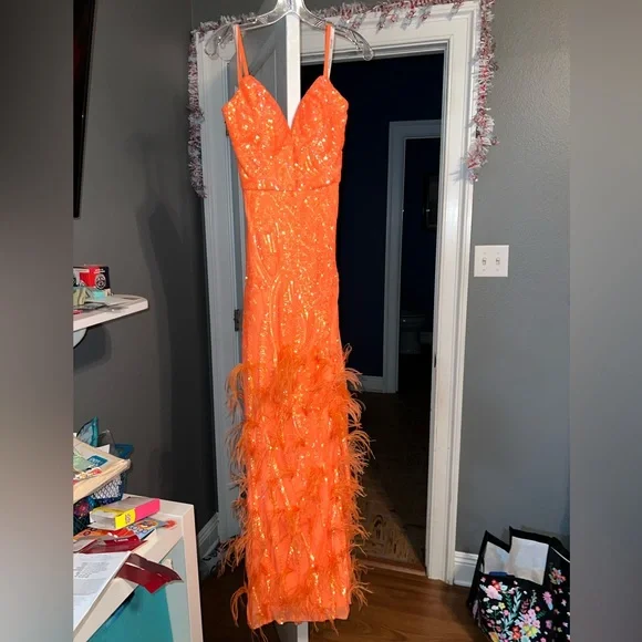 Jovani | Dresses | Jovani 223 Orange Prom Dress | Poshmark